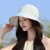 Sombrero de Sol de Color Sólido Simple Estilo Coreano de Ala Ancha para Mujer, Protección UV de Verano, Copa Suave, No Voluminoso, Elegante Sombrero de Pescador