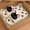 Pantuflas Personalizadas de Gato Negro Dulce y Genial de Dibujos Animados para Exteriores de Verano, Calzado para Exteriores, Celebridad de Internet, Hogar, Sandalias Antideslizantes de Suela Suave