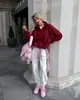 Otoño/Invierno 2026 Nuevo Moda Casual Minimalista Francés Tendencia Deportiva Nicho Color Sólido Ropa Exterior Sudadera