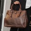 Portafolio Retro Simple de Gran Capacidad Casual Bandolera Bolso de Hombro Moderno Bolso para Computadora de Hombre Bolso de Mano