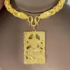 Chapado Oro 24k Bully Yi Bo Yun Tian Guan Yu Guan Gong Colgante Etiqueta Grande Oro Tailandés Listado Collar Generación Viva