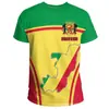 Bandera de la República Democrática del Congo y Patrón de Emblema Nacional Impresión 3D Nueva Camiseta de Manga Corta para Hombre Transfronteriza Venta Directa de Fábrica