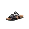 Sandalias de Diseño de Puntos sin Cordones para Mujer 2026 Verano Estilo Casual Cuña Antideslizantes sin Cordones para Exteriores Sandalias de Suela Gruesa