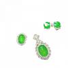 Juego de Calcedonia Congelada Plateada Ágata Azul Cielo Aretes Pulsera Vestido de Noche Jade Joyería de Cuatro Piezas