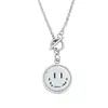 Collar con Colgante Giratorio de Cara Sonriente y Cara Llorando de Acero de Titanio Hebilla OT Tendencia Ins para Hombres y Mujeres Colgante Giratorio Hip-Hop Pareja Expresión de Doble Cara