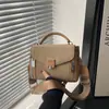 Bolso de Hombro Sencillo, Color Sólido, Bolso Cruzado Retro y Elegante, Nueva Moda Primavera 2026, Diseño de Nicho, Bolso Cuadrado Pequeño