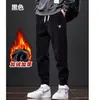 Calça casual transfronteiriça outono/inverno 2026 para homens, com design pesado estilo americano com bordado de letras, corte solto, forro de fleece e perna afunilada
