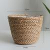 Cesta de Flores para Interiores, Cesta Tejida Portátil, Maceta, Planta de Bambú Tejida con Paja, Bolsa Grande de Paja Tejida de Pie, Tejido de Cestas