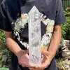 Venta al por mayor del fabricante Cristal Blanco Natural Prisma Hexagonal de Punta Única Columna de Cristal Blanco Piedra Bruta de Cristal Blanco Adornos de Columna de Cristal Pulido