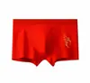 Roupa íntima masculina este ano quatro cantos 40 algodão respirável secagem rápida cueca vermelha boxers de casamento masculinos atacado