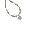 Corea del Sur temperamento nicho cadena clavícula plata esterlina S925 concha bambú collar de perla natural otoño todo-fósforo sensación de alta gama