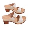 Zapatillas de Tacón Alto de Una Línea Ligeras de Talla Grande para Mujer Comercio Exterior Europeo y Americano Hebilla con Patrón de Piedra Transfronterizo Sandalias de Tacón Grueso Wish