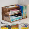 Organizador de arquivos para escritório, porta-canetas de mesa, caixa de armazenamento, estante