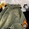 Sudadera con capucha de gamuza súper gruesa para hombre, invierno, forrada de polar, gruesa, estilo americano, retro, holgada, pesada, para adolescentes