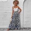 Pantalones de Verano Finos Casuales Estilo Bohemio Transfronterizos, Adelgazantes Holgados de Seda de Hielo con Caída, Pantalones Falda de Pierna Ancha para Mujer