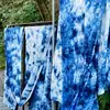 Teñido anudado tradicional índigo hecho a mano método antiguo tela de barro DIY posavasos té tinte a base de plantas tinte azul tinte vegetal