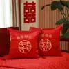 Un Par de Cojines de Boda para la Habitación de la Novia, Cojines con Carácter de Doble Felicidad Rojos, Nuevos Cojines para Sofá de Boda con Rellenos