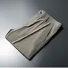 Pantalones Casuales de Hielo Delgado No Planchar para Hombre Verano Pierna Recta Ligeramente Elásticos Pantalones Largos Pantalones Resistentes a las Arrugas Pantalones de Hombre