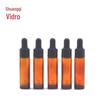 Atacado Frasco Rolo de Óleo Essencial Marrom 10ml Frasco conta-gotas com cabeça plástica Frasco spray de perfume Frasco secundário com contas marrons à prova de luz