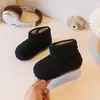 Botas de Nieve para Niñas Invierno Nuevo Estilo Coreano Zapatos Peludos de Suela Suave para Niñas Pequeñas con Forro Polar Adicional, Zapatos de Algodón Calientes de Lana de Cordero