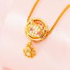 Pingente Coração de Ouro 18K Imitado Pan&Jia Full Diamond Acessório para Pulseira DIY para Mulheres, Atacadista Fabricante de Acessórios de Ouro de Areia Transfronteiriço