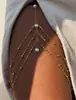 Europeu e Americano Sexy Casual Praia Imitação Pérola Anel de Perna Corrente de Corpo Simples Geométrico Estrela Strass Borla Corrente de Coxa