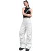 Overol G99 estilo americano multibolsillos color blanco arroz moda femenina marca primavera y verano 2024 nuevo pantalón casual de pierna ancha