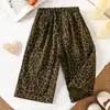 Pantalones largos de leopardo para niñas, nuevo estilo de otoño, pantalones casuales holgados para niños, pantalones con estampado vintage coreano, modernos y versátiles para niños pequeños