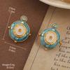 Pendientes Vintage Antiguos de Época Serie de Pintura al Óleo Van Gogh Flor de Aceite Goteante Borla de Perla Pendientes Joker Venta al por Mayor