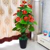 Hongyun Dangtou árvore falsa árvore palma vermelha flor artificial em vaso plástico verde flor decorativa sala de estar bonsai planta verde