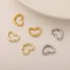 Chapado en Cobre Oro Real 18K Alta Retención de Color Mosquetón Corazón Collar de Perlas Conector de Pulsera Accesorios para Joyería Hechos a Mano DIY