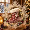 Kit de Atrapasoles con Pintura de Diamantes de Perlas Navideñas de Copo de Nieve Kit de Cuentas 3D DIY