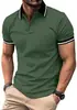 Europa Transfronteiriça Manga Curta Gola Lapela Cor Sólida Novo Estilo Manga Curta Casual Camisa POLO Estampa 3D Bolso Gola Lapela Camisa Polo