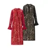 Ropa de Mujer para Comercio Exterior de Aliexpress Estilo Europeo y Americano Transfronterizo Vestido Zr de Encaje Hueco Escote Bajo Manga Acampanada Ceñido a la Cadera