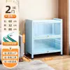 Estantería de acero morado con puertas de cristal, estantería de pie, vitrina a prueba de polvo para figuras, armario de almacenamiento de metal