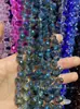 6mm 8mm Furo Transversal Cristal de Morango Cristal Multifacetado Contas Soltas DIY Pulseira Feita à Mão Acessórios de Joias para Pendurar no Carro Contas