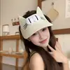 Novo Estilo Chapéu Viseira de Sapo Fofo de Olhos Grandes para Mulheres, Chapéu de Sol para Uso Externo no Verão, Chapéu Fofo Estilo Ins que Faz o Rosto Parecer Menor