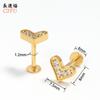 Zeming Acero Inoxidable Trébol de Cuatro Hojas Huazi Fragancia Pendientes de Zirconia para Abuela Lujo Ligero Pendientes de Hélice de Oreja de Gama Alta Pendientes de Nicho