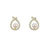 Pendientes de Moda Europea y Americana Versátiles con Aguja de Plata S925 e Incrustaciones de Circonita, Pendientes Geométricos Elegantes y de Alta Gama, Joyería al por Mayor para Mujeres