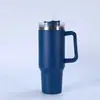 Taza Térmica de Viaje Aislada de 40 oz con Asa y Popote, Taza de Acero Inoxidable de Doble Pared al Vacío, Mantiene la Bebida Fría y Caliente, Termo para Café de Viaje