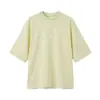 Ropa para Hombre APO Camiseta de manga corta transfronteriza para hombre, marca de tendencia de verano, color liso, alta gama, corte holgado, cuello redondo, bordada, top versátil