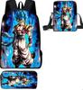 Mochila Nueva de Anime de Dibujos Animados de Dragon Ball de Amazon para Estudiantes de Primaria y Secundaria, Bolsa Escolar, Bandolera, Estuche para Lápices, Set de Tres Piezas