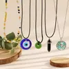 Collar de Joyería Retro Transfronterizo Europeo y Americano Ojos Azules de Diablo para Mujer, Versátil, con Cuentas, Nuevo, Estilo Chinoiserie Étnico