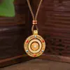 Loja de Ouro Mesmo Estilo Saco Ruyi Filigrana Portátil Buda de Ouro Oito Tesouros Bússola Colar para Clavícula Presente Exquisito para Namorada