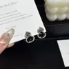Pendientes de Calabaza de Cristal Degradado 2025 Nuevo Estilo Caliente Gama Alta Trébol de Cuatro Hojas Nicho Elegantes Únicos Hermosos Pendientes