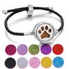 Pulseira de Óleo Essencial de Aromaterapia de Venda Quente Transfronteiriça Liga Difusor de Perfume Pulseira Corda Pulseira de Couro Preto para Homens e Mulheres