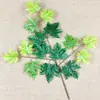 Hojas artificiales de álamo y arce con tacto realista, ramas y hojas artificiales recubiertas, plantas verdes pastorales, decoración de otoño, hojas verdes para paisajismo de jardines
