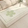 Protetor de mesa retangular estilo pintura a óleo com padrão floral vintage, textura de couro sintético, tapete à prova d'água e resistente ao calor para mesa de jantar e mesa de centro