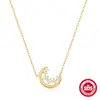Nuevo Collar de Clavícula para Mujer de Plata de Ley S925 con Diamante de Media Luna Apilable Cadena de Clavícula de Nicho Caliente en AliExpress Europeo y Americano