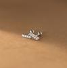 Aretes de Tuerca de Rosca para Mujer de Plata Esterlina S925 con Diamantes, Aretes Frescos y de Estudiante M02037